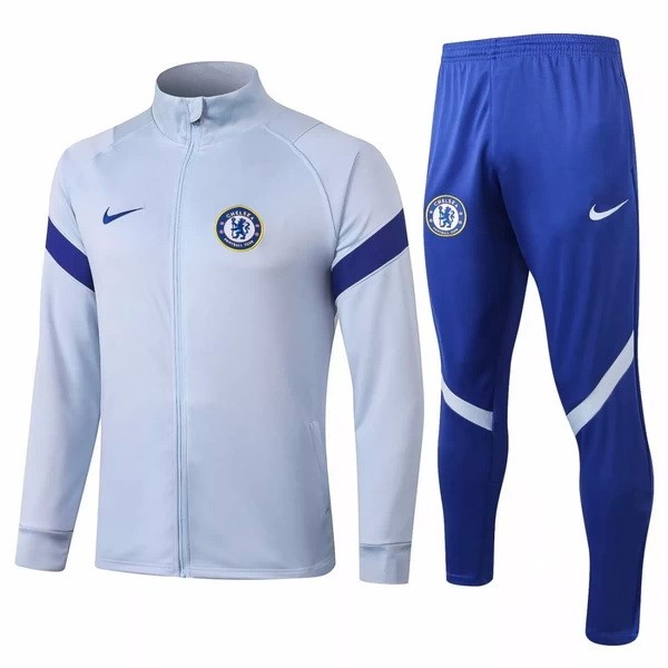 Trainingsanzug Chelsea 2020-21 Grau Licht Blau Fussballtrikots Günstig